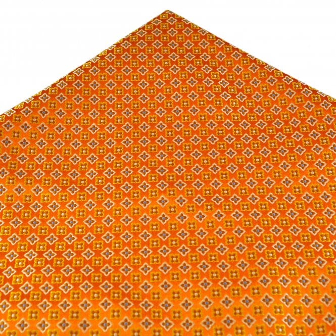 Orange, Yellow, White & Blue Patterned Pocket Square Handkerchief