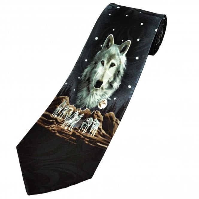 Pack Of Wolves Baying to the Moon Men's Novelty Tie