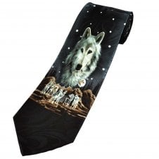 Pack Of Wolves Baying to the Moon Men's Novelty Tie