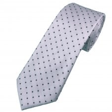 Pale Lilac & Navy Blue Polka Dot Men's Tie