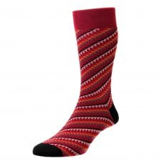 Pantherella "Aicher" Red, Orange, Black, Grey & White Men's Socks