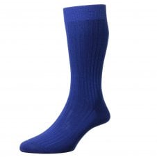 Pantherella Danvers Plain Dark Royal Blue Luxury Mercerised Egyptian Cotton Men's Socks