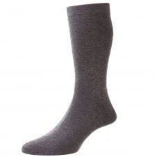 Pantherella "Gadsbury" Egyptian Fil D'Ecosse Grey & Burgundy Patterned Socks