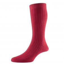 Pantherella Laburnum Plain Royal Red Luxury Merino Wool Men's Socks