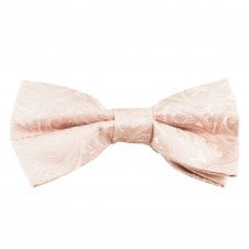 Peach Paisley Pattern Men's Bow Tie