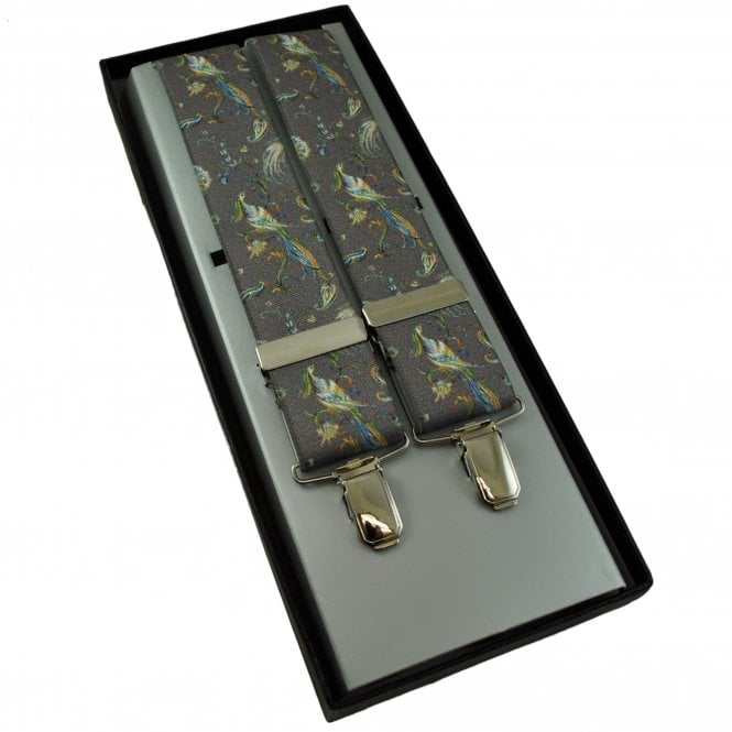 Peacock Silver Grey Luxury Men's Trouser Braces