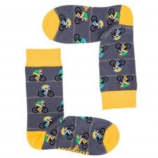 "Peleton" Cycling Grey Combed Cotton Rich Socks