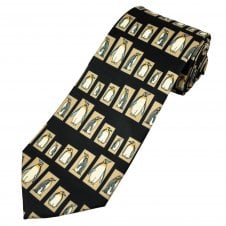 Penguins in Frames Black Men's Novelty Tie