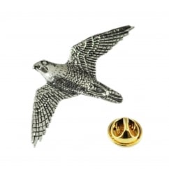 Peregrine Falcon English Pewter Lapel Pin Badge