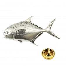 Permit Fish English Pewter Lapel Pin Badge