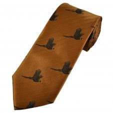 Pheasant Caramel Gold Men's Novelty Tie