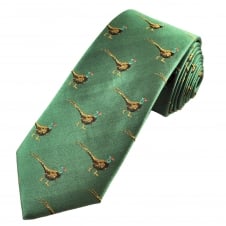 Pheasant Green Silk Men's Luxury Country Tie
