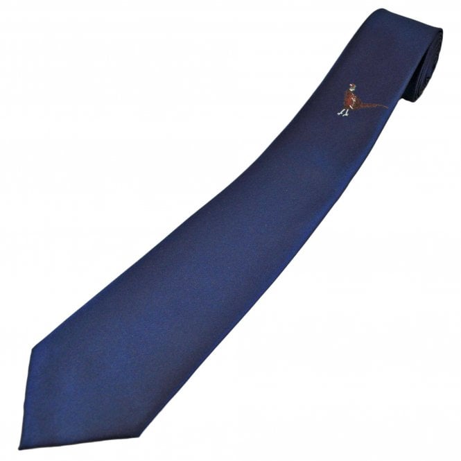 Pheasant Navy Blue Men's Novelty Tie