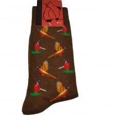 Pheasants Country Pursuits Brown Men's Novelty Socks