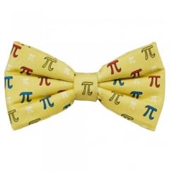 Pi Sign Maths Yellow Silk Novelty Bow Tie