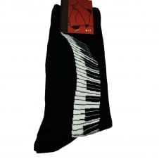 Piano Keyboard Keys Swirl Black Men's Novelty Socks
