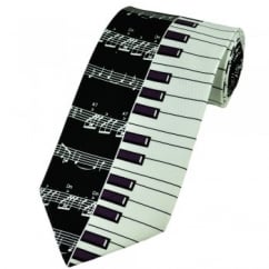 Piano Keyboard & Music Score Silk Tie