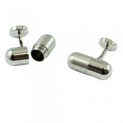 Pill Holder Capsule Novelty Cufflinks