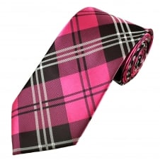 Pink & Black Check Pattern Men's Tie