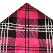 Pink & Black Check Pocket Square Handkerchief