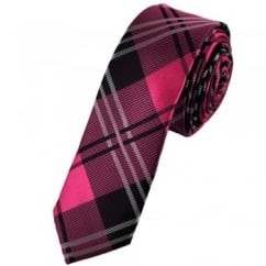 Pink & Black Check Skinny Tie