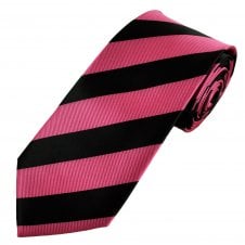Pink & Black Repp Striped Men's Tie
