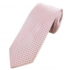Pink & Blue Micro Squares Patterned Men's Silk Tie