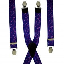 Pink Music Notes Men's Trouser Braces