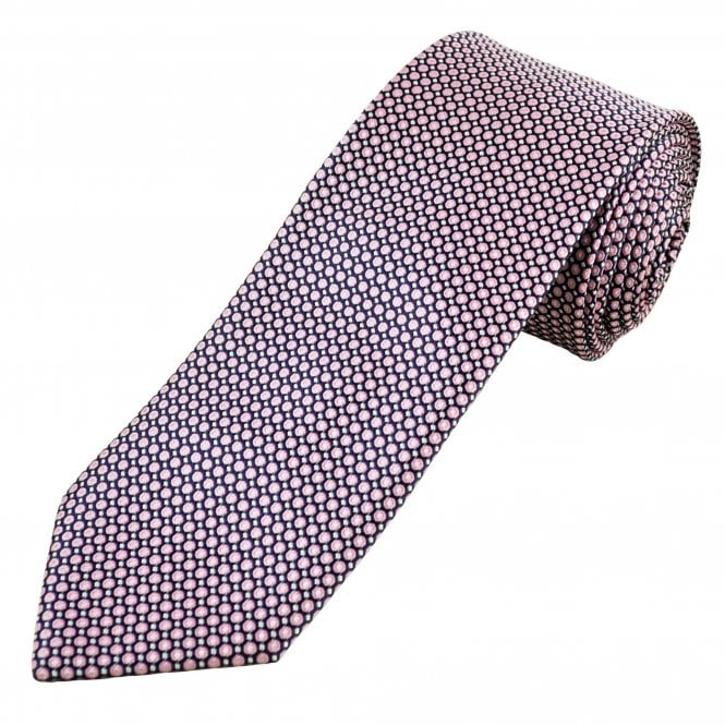 Pink & Purple Circle Pattern Men's Tie