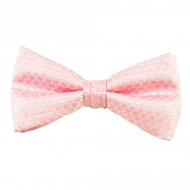 Pink & White Patterned Men's Silk Bow Tie