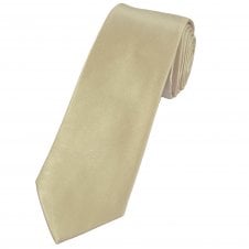 Plain Almond Luxury Silk Satin Men's Tie by Lupi Romani