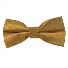 Plain Antique Gold Ribbed Men's Bow Tie