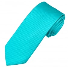 Plain Aqua Blue Men's Silk Tie