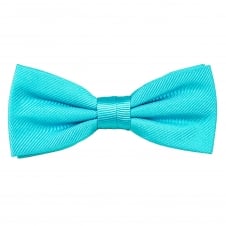 Plain Aqua Blue Silk Bow Tie