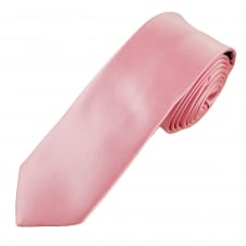 Plain Baby Pink Boys Skinny Tie