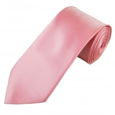 Plain Baby Pink Satin Tie