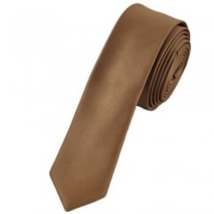 Plain Beige Super Skinny Tie