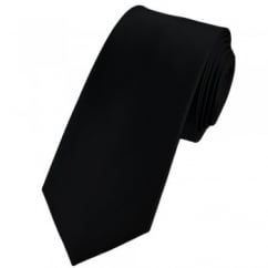 Plain Black 6cm Skinny Tie