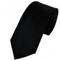 Plain Black 7cm Narrow Tie
