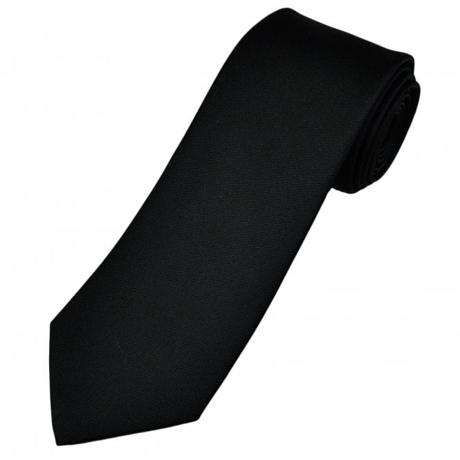 Plain Black Barathea Men's Tie