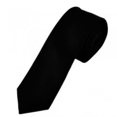 Plain Black Boys Skinny Tie