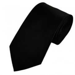 Plain Black Extra Long Satin Tie