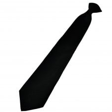 Plain Black Matte Finish Clip On Tie
