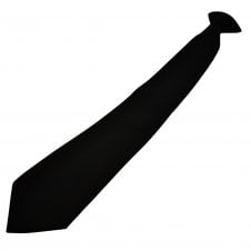 Plain Black Matte Finish Men's Clip On Tie
