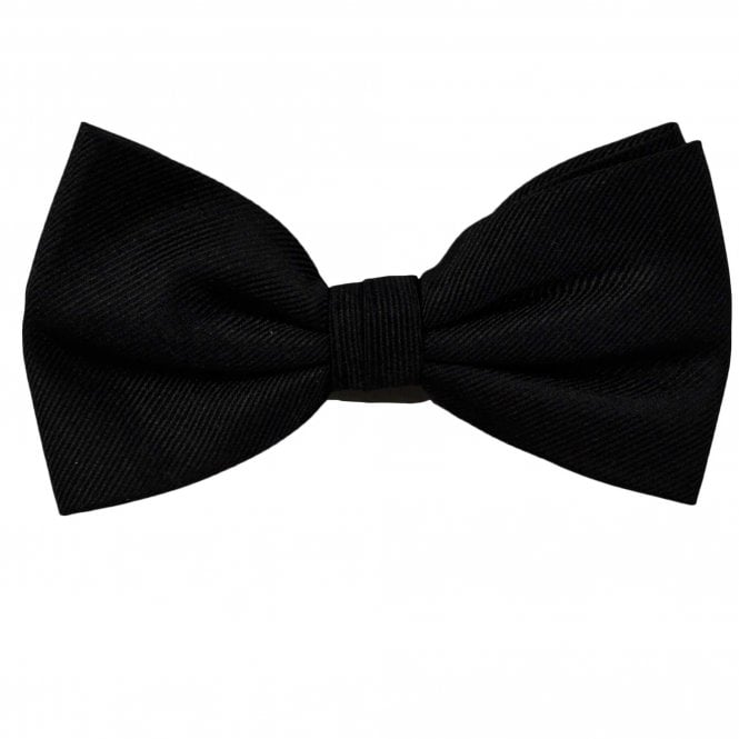 Plain Black Men's Silk Bow Tie by Tresanti