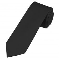 Plain Black Men's Silk Tie
