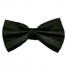 Plain Black Self Pattern Men's Bow Tie