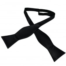 Plain Black Self Tie Bow Tie