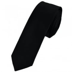 Plain Black Skinny Tie