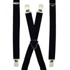 Plain Black Skinny Trouser Braces
